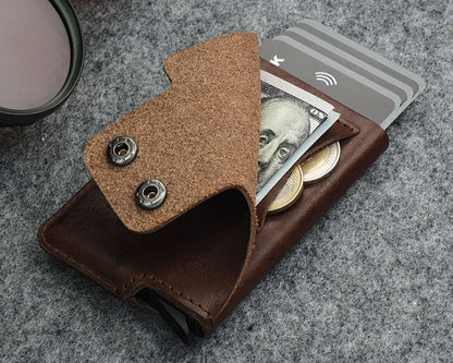 Pularys - FUNKY RFID Wallet in Brown Coin Pocket