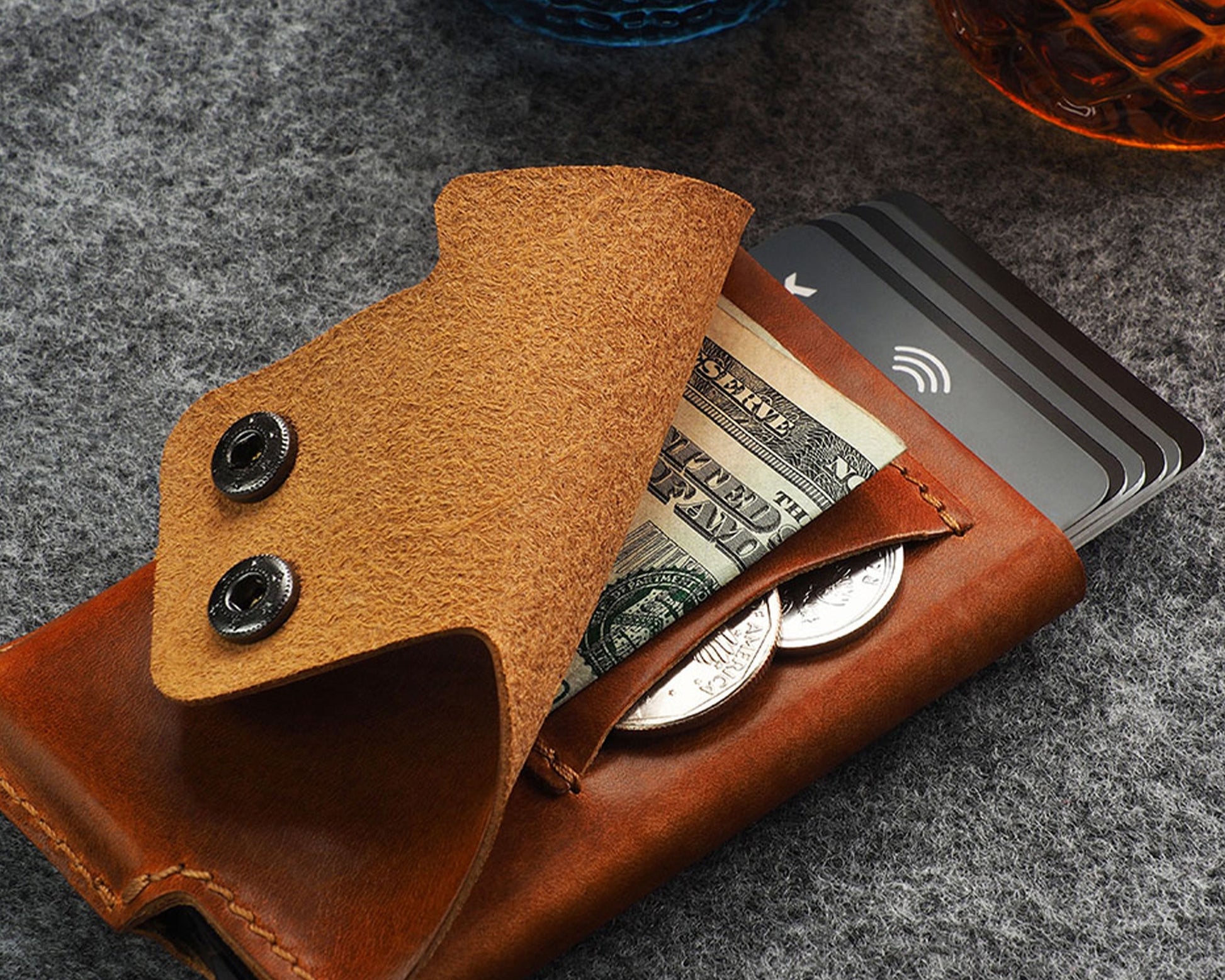 Pularys - FUNKY RFID Wallet | Cognac