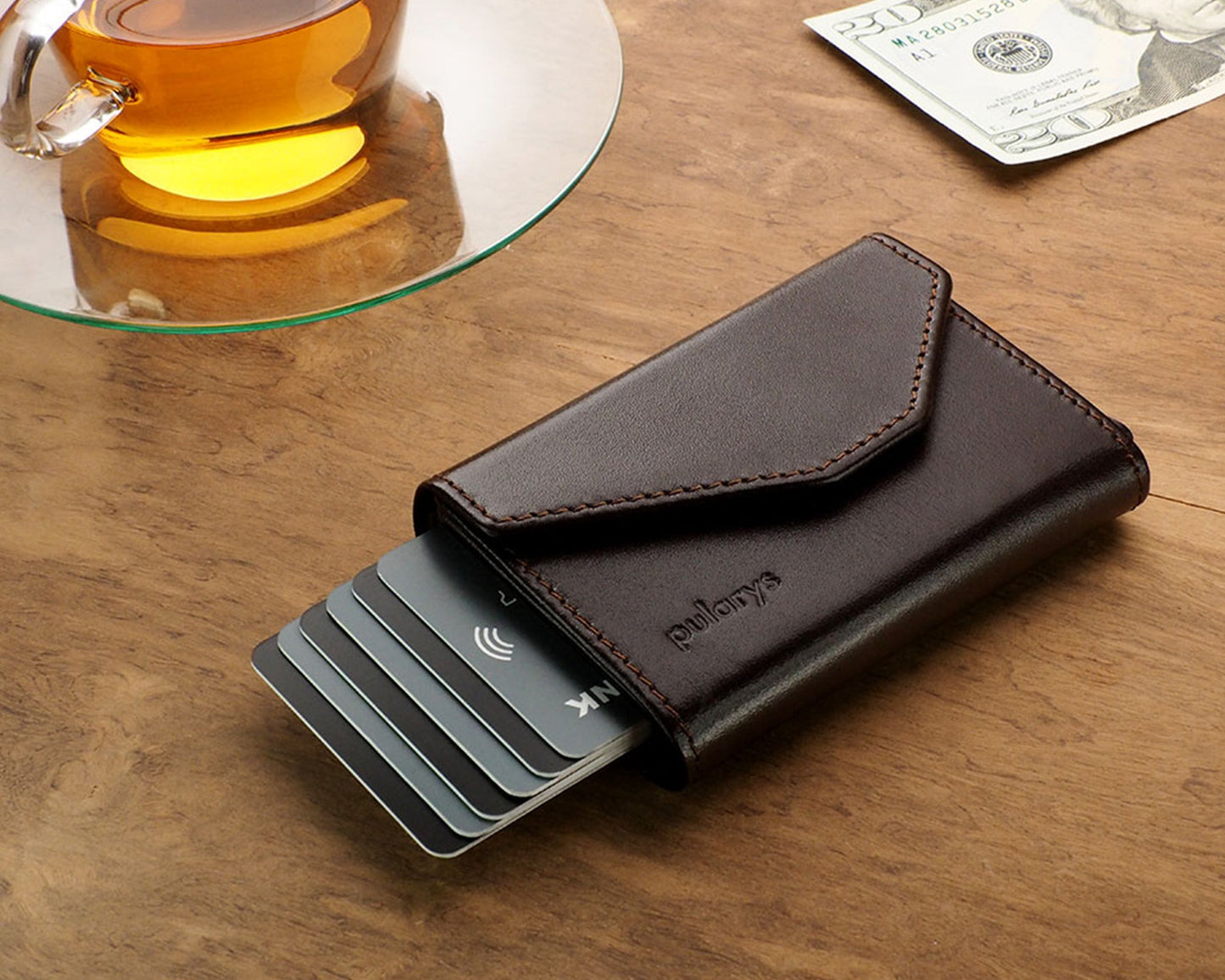 Pularys PORTER Go Wallet | Italia Leather in Brown