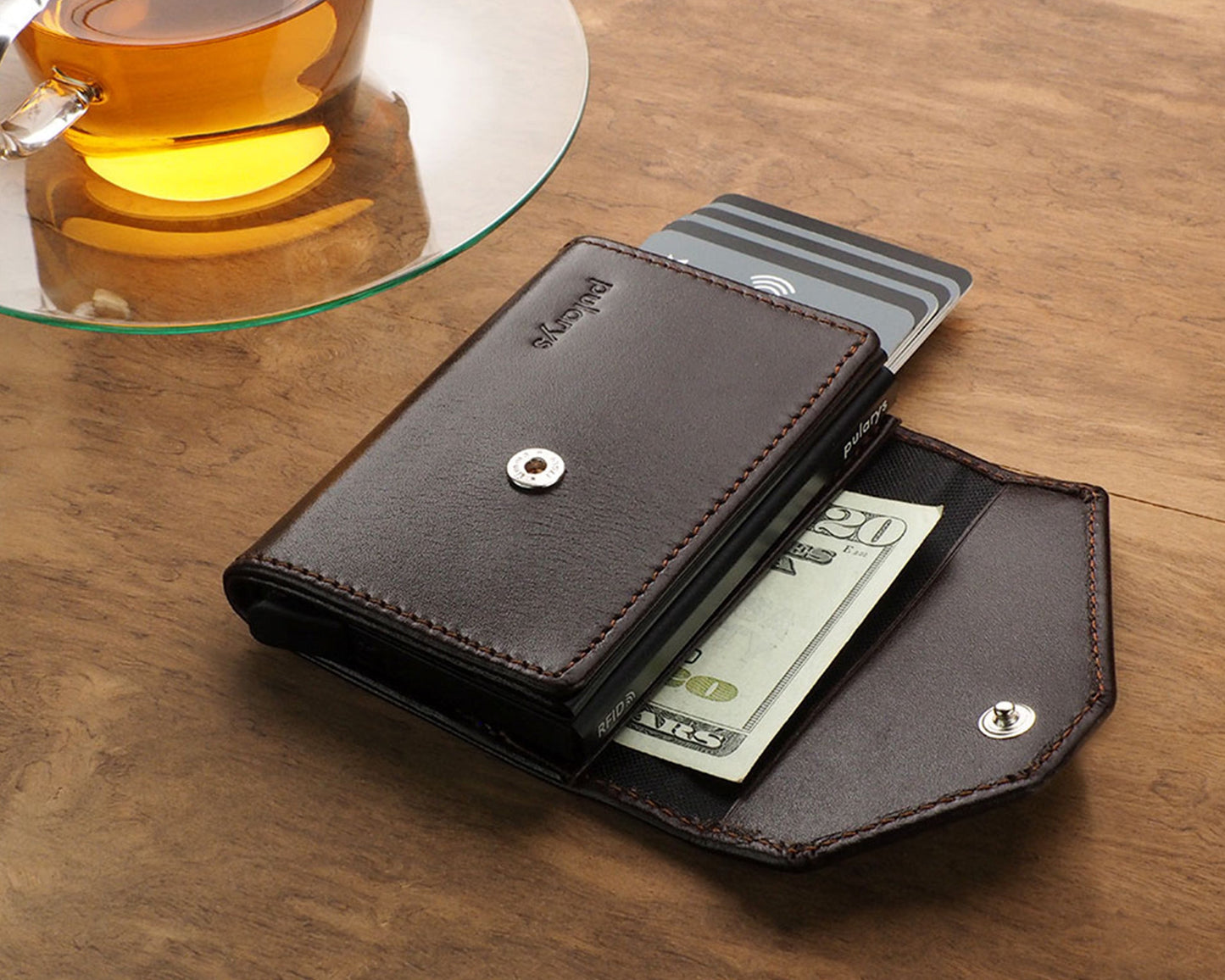Pularys PORTER Go Wallet | Italia Leather in Brown