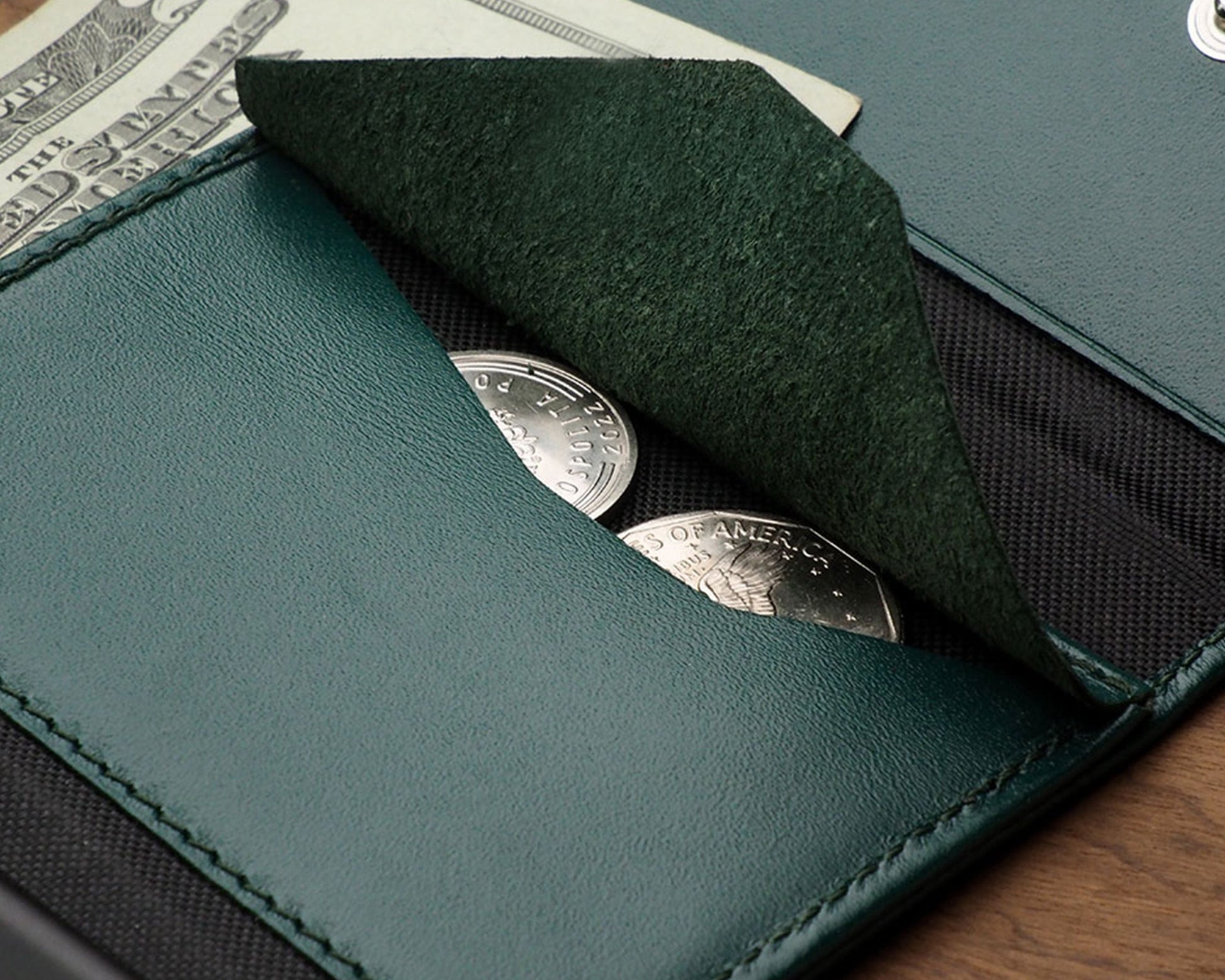 Pularys - RAVEN RFID Wallet | Green Color | Coin compartment
