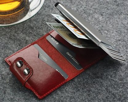 Pularys DOPPIO Wallet | Nomad Leather in Red