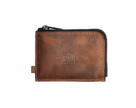 Pularys OLDTIMER SLIM Wallet | Vintage Saddle Leather in Brown