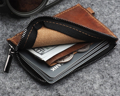 Pularys OLDTIMER SLIM Wallet | Vintage Saddle Leather in Brown