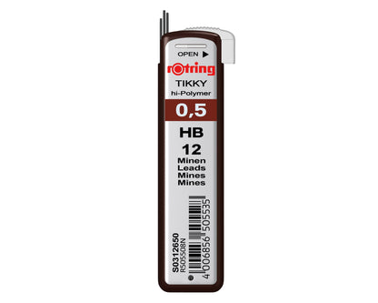 rOtring Tikky Hi-Polymer Pencil Lead 0.5mm HB - 12 pack