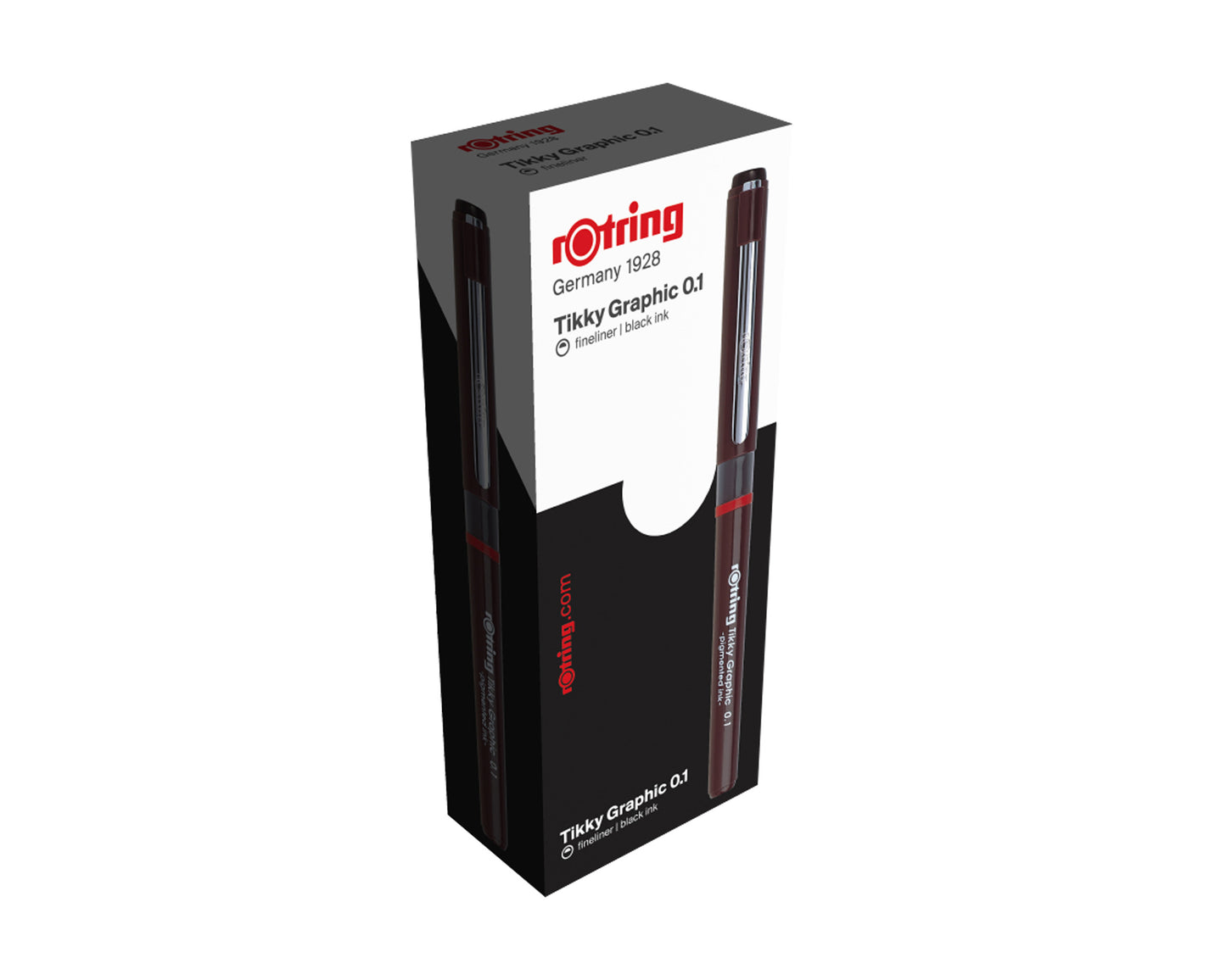 rOtring Tikky Graphic Fineliner Burgundy Ballpoint Pen 0.1mm