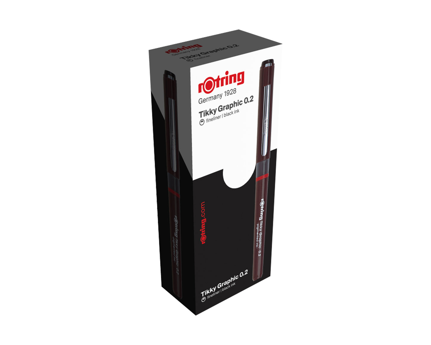 rOtring Tikky Graphic Fineliner Burgundy Ballpoint Pen 0.2mm