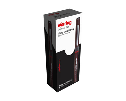 rOtring Tikky Graphic Fineliner Burgundy Ballpoint Pen 0.2mm