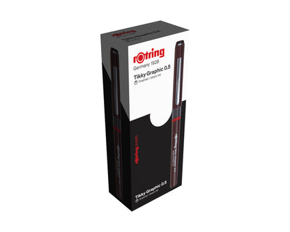 rOtring Tikky Graphic Fineliner Burgundy Ballpoint Pen 0.5mm