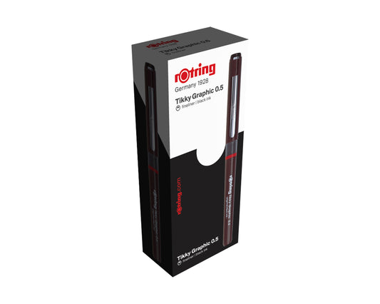 rOtring Tikky Graphic Fineliner Burgundy Ballpoint Pen 0.5mm
