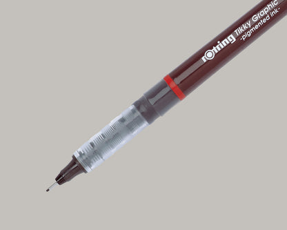 rOtring Tikky Graphic Fineliner Burgundy Ballpoint Pen 0.2mm