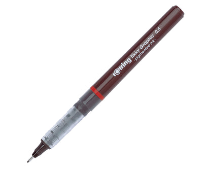 rOtring Tikky Graphic Fineliner Burgundy Ballpoint Pen 0.5mm