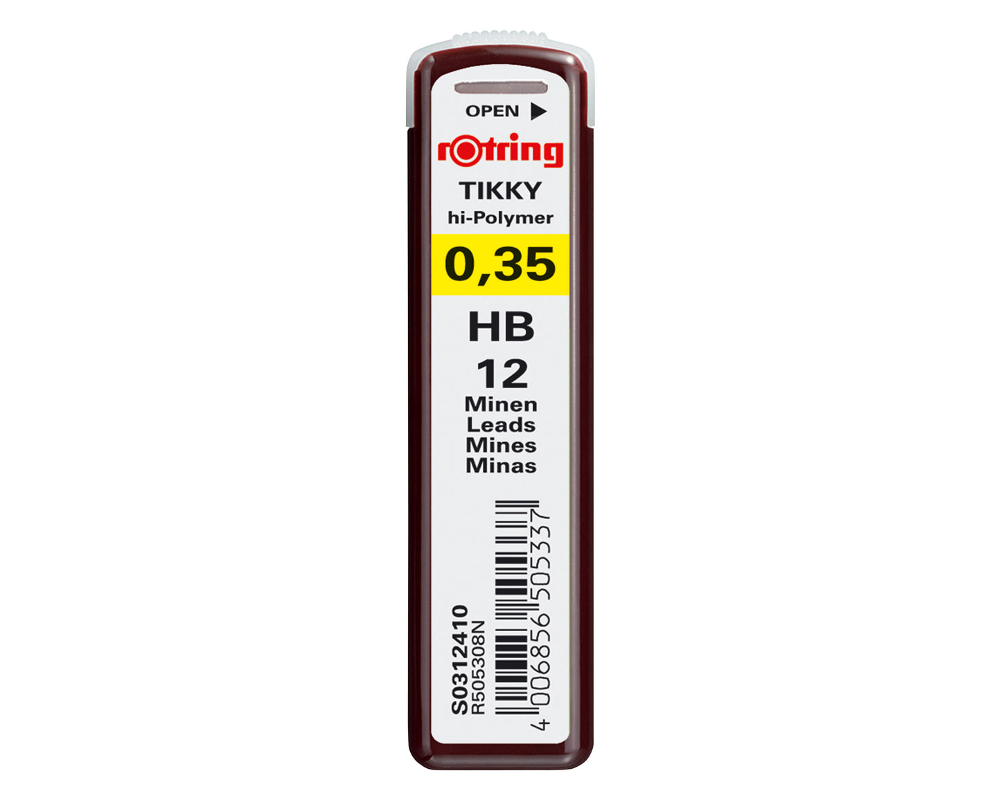 rOtring Tikky Hi-Polymer Pencil Lead 0.35mm HB - 12 pack