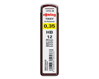 rOtring Tikky Hi-Polymer Pencil Lead 0.35mm HB - 12 pack