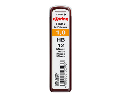 rOtring Tikky Hi-Polymer Pencil Lead 1.0mm HB - 12 pack
